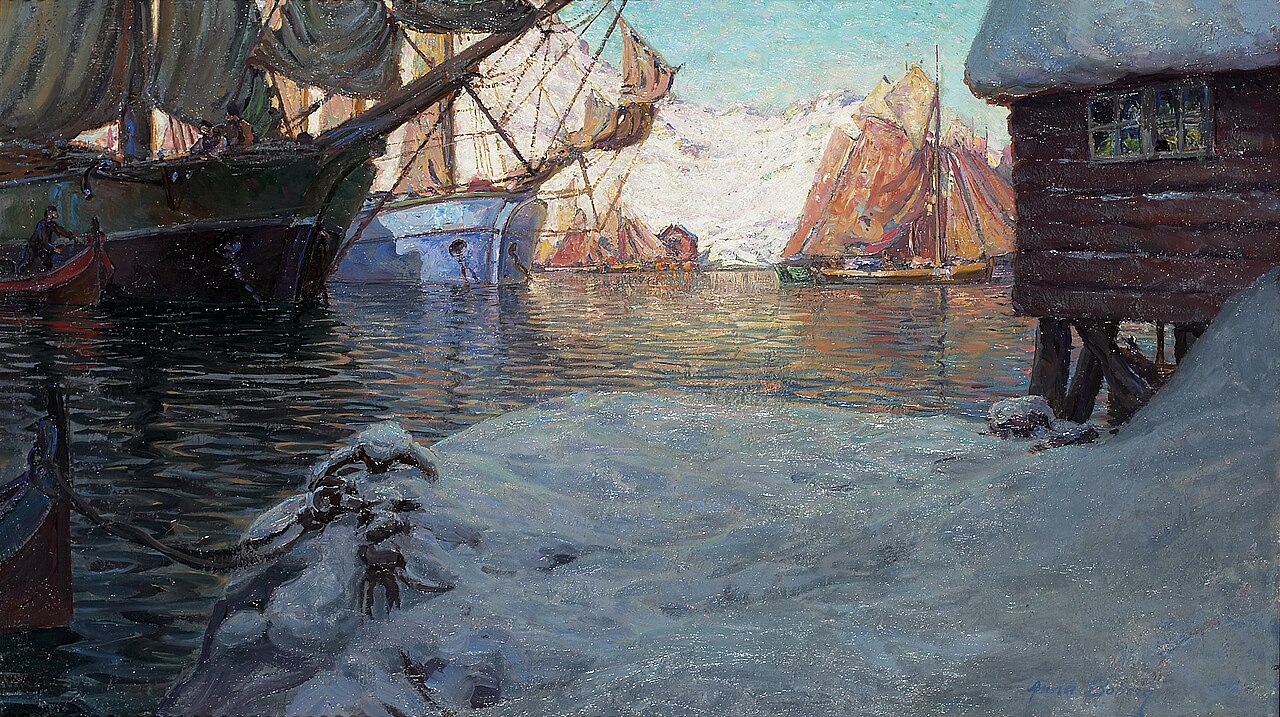 Fishing boats in the Port by Anna Boberg