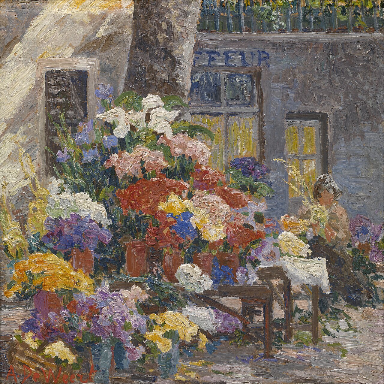 Flower Market at Menton (Côte d’Azur) by Anna De Weert
