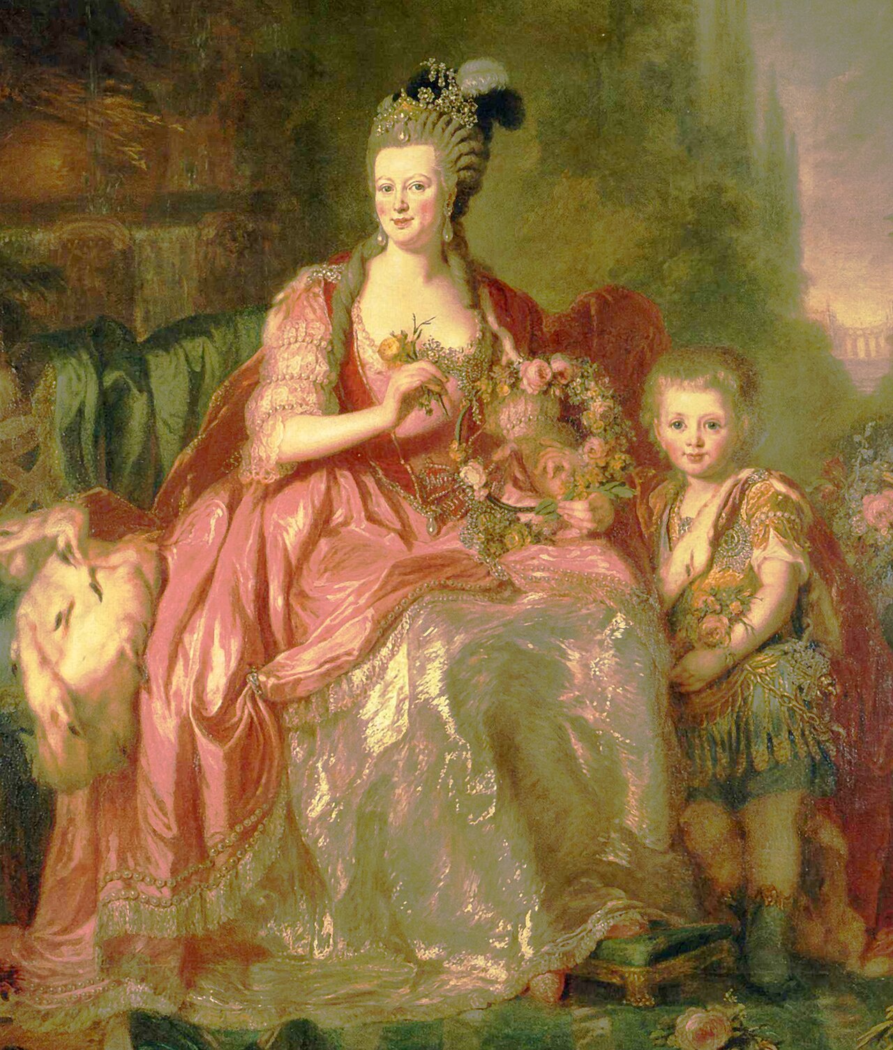 Portrait of Friederike Luise von Hessen-Darmstadt and her son Frederick William by Anna Dorothea Therbusch
