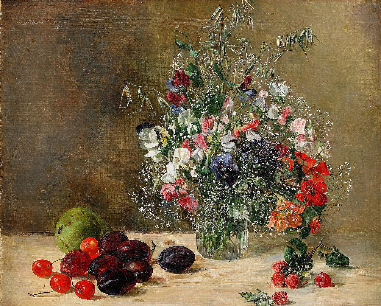 Still Life with Flowers and Fruits by Anna Munthe-Norstedt