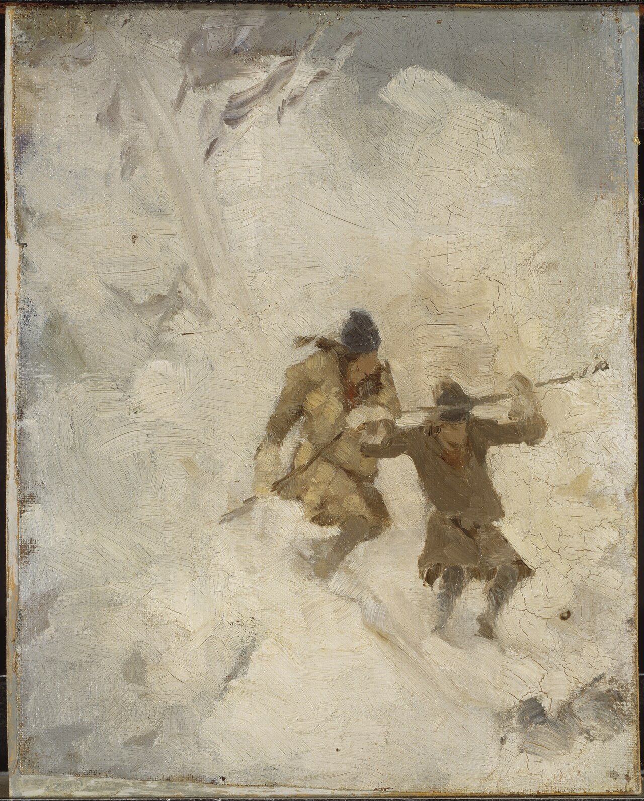 Two Skiing Sami. Study by Anna Nordlander