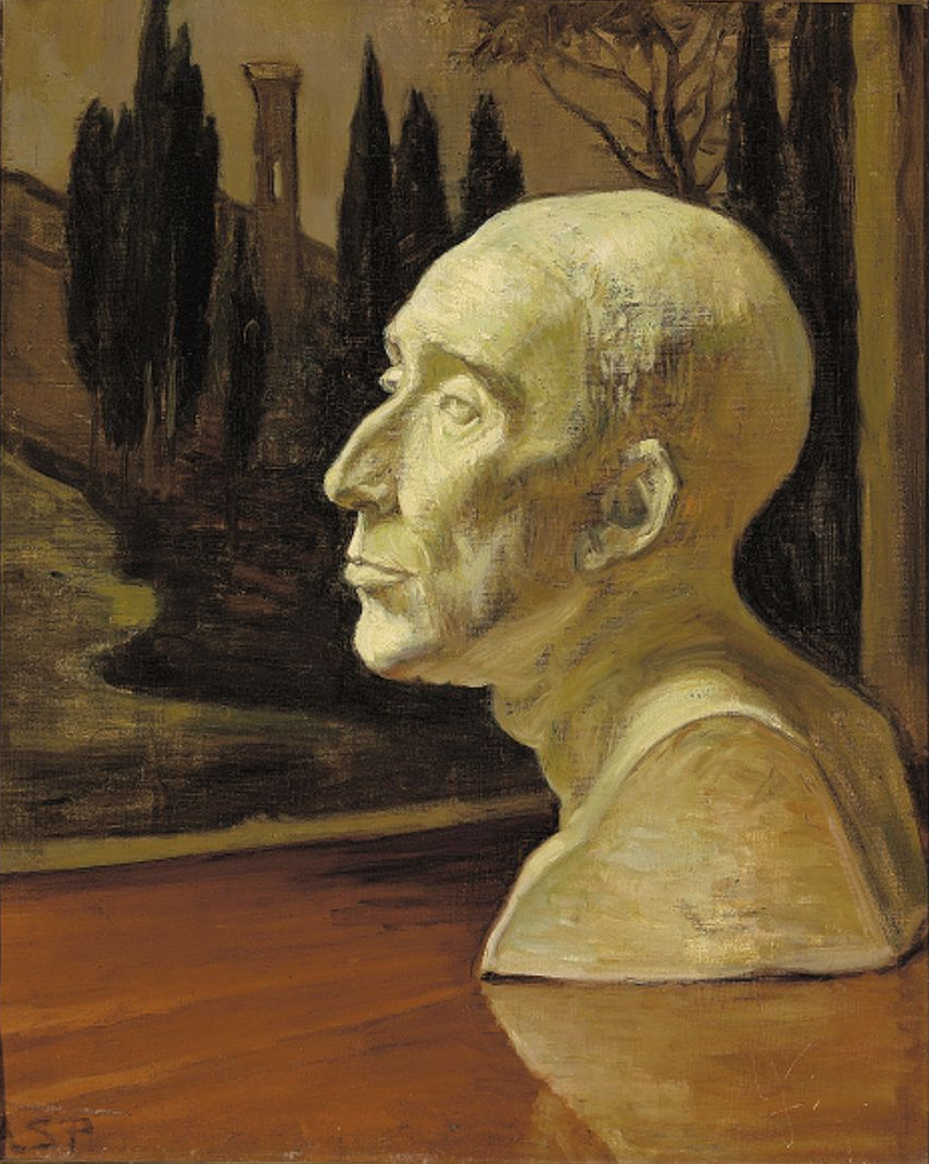 A bust a a window in Italy. by Anna Petersen
