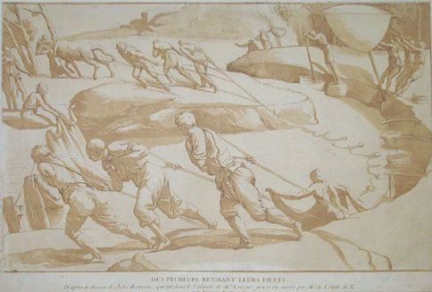 Fishermen Drawing in their Nets (after Giulio Romano, 1499-1546) by Anne Claude Philippe, Comte de Caylus