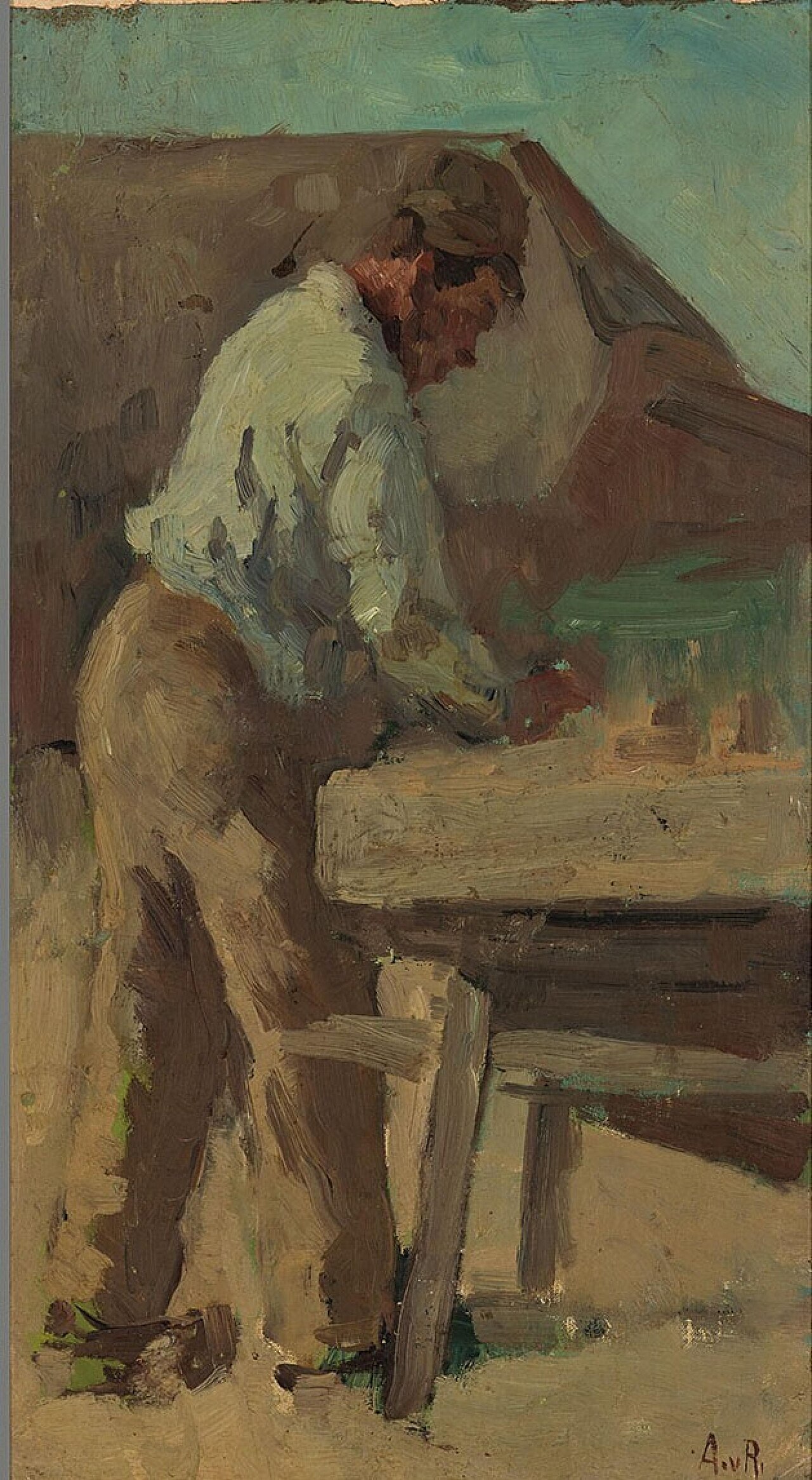 Laborer in a brickworks by Anthon van Rappard