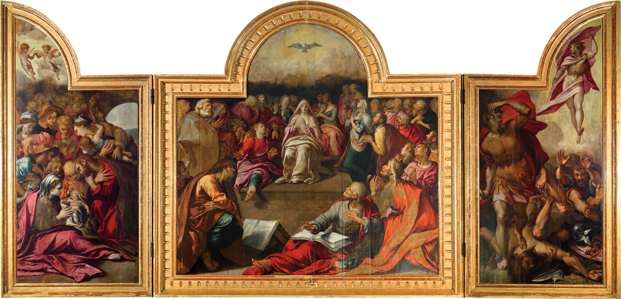 The Pentecost triptych of the Church of Saint Gertrude in Utrecht by Anthonie Blocklandt van Montfoort