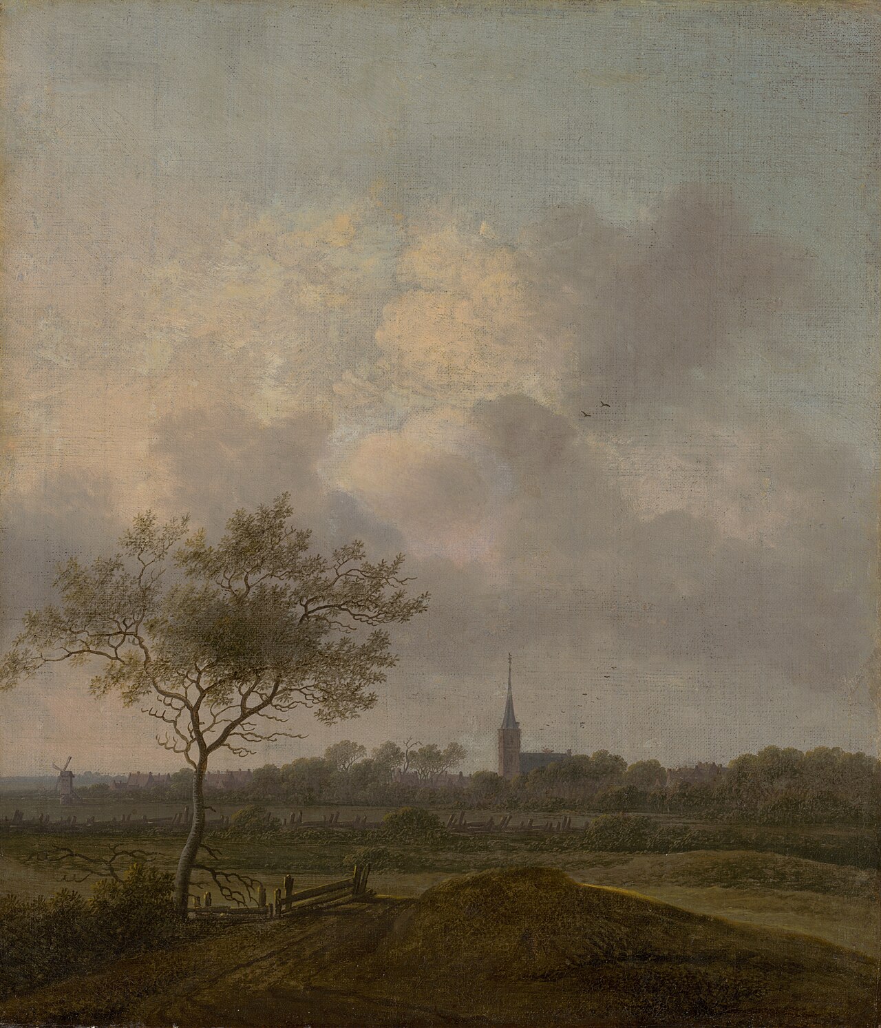 Landscape with Church in Rijswijck by Anthonie van Croos