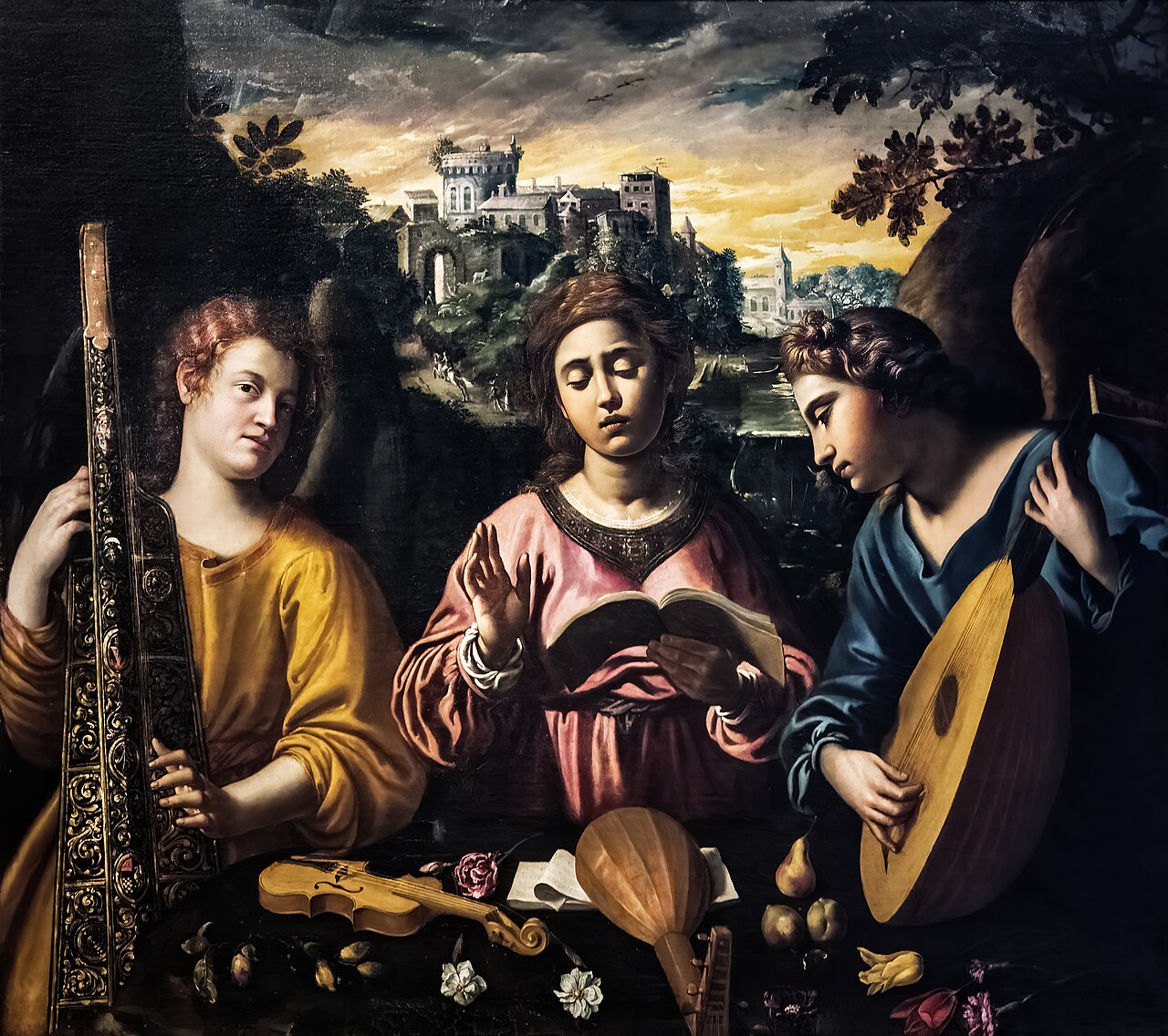 St. Cecilia and Angel musicians (Allegory of music) by Antiveduto Grammatica