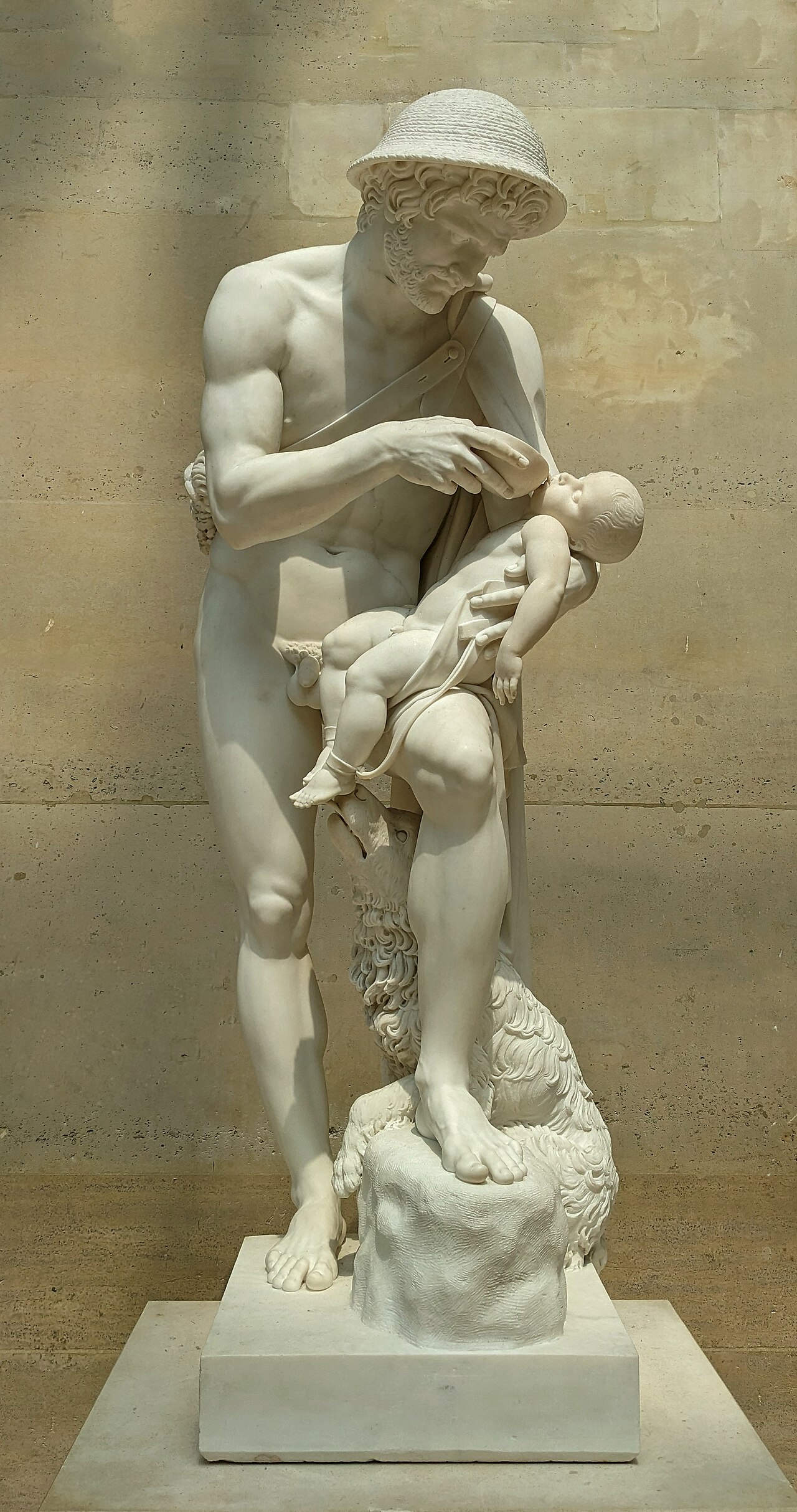 The child Œdipus brought back to life by the shepherd Phorbas, who took him off the tree by Antoine-Denis Chaudet
