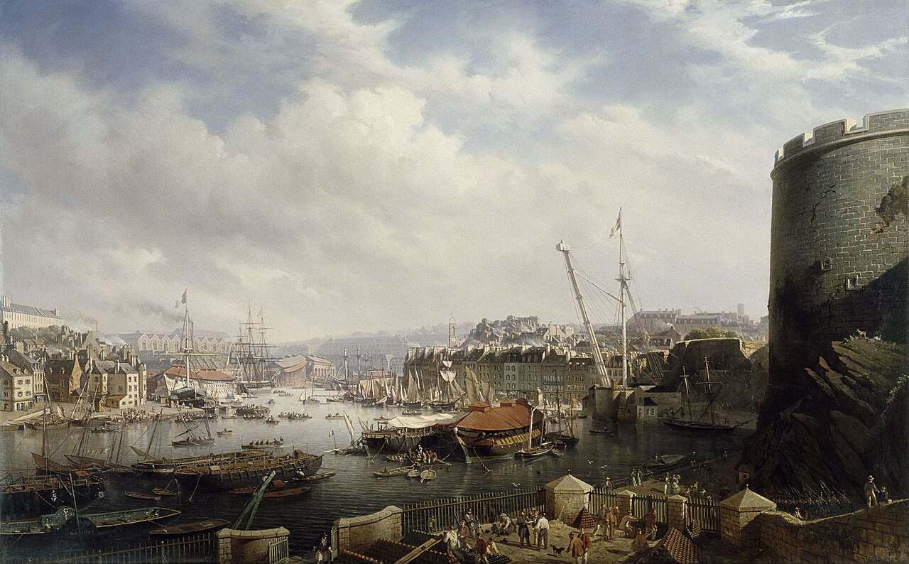 Brest harbour by Antoine Léon Morel-Fatio