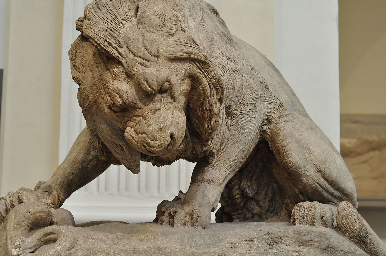 Lion with a Snake by Antoine-Louis Barye