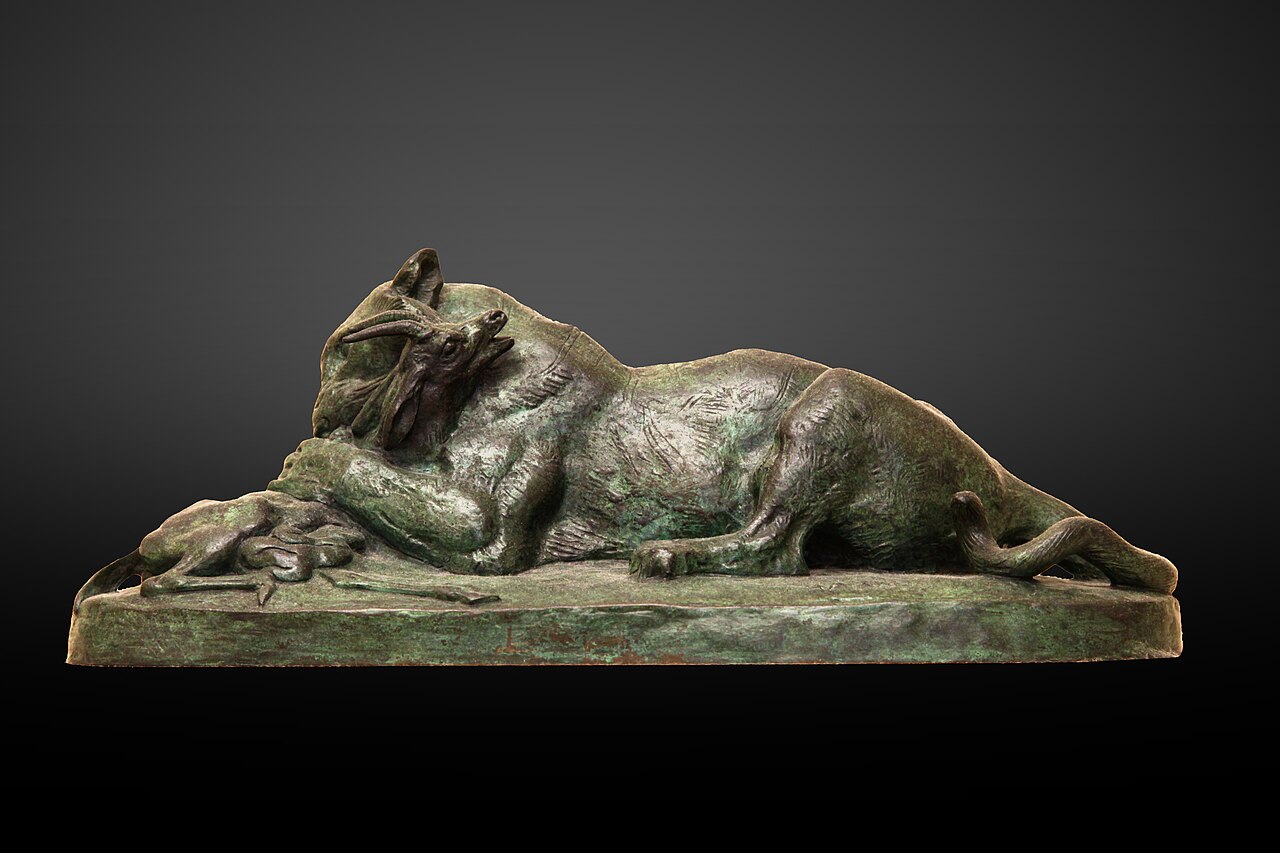 Tiger devouring a gazelle by Antoine-Louis Barye