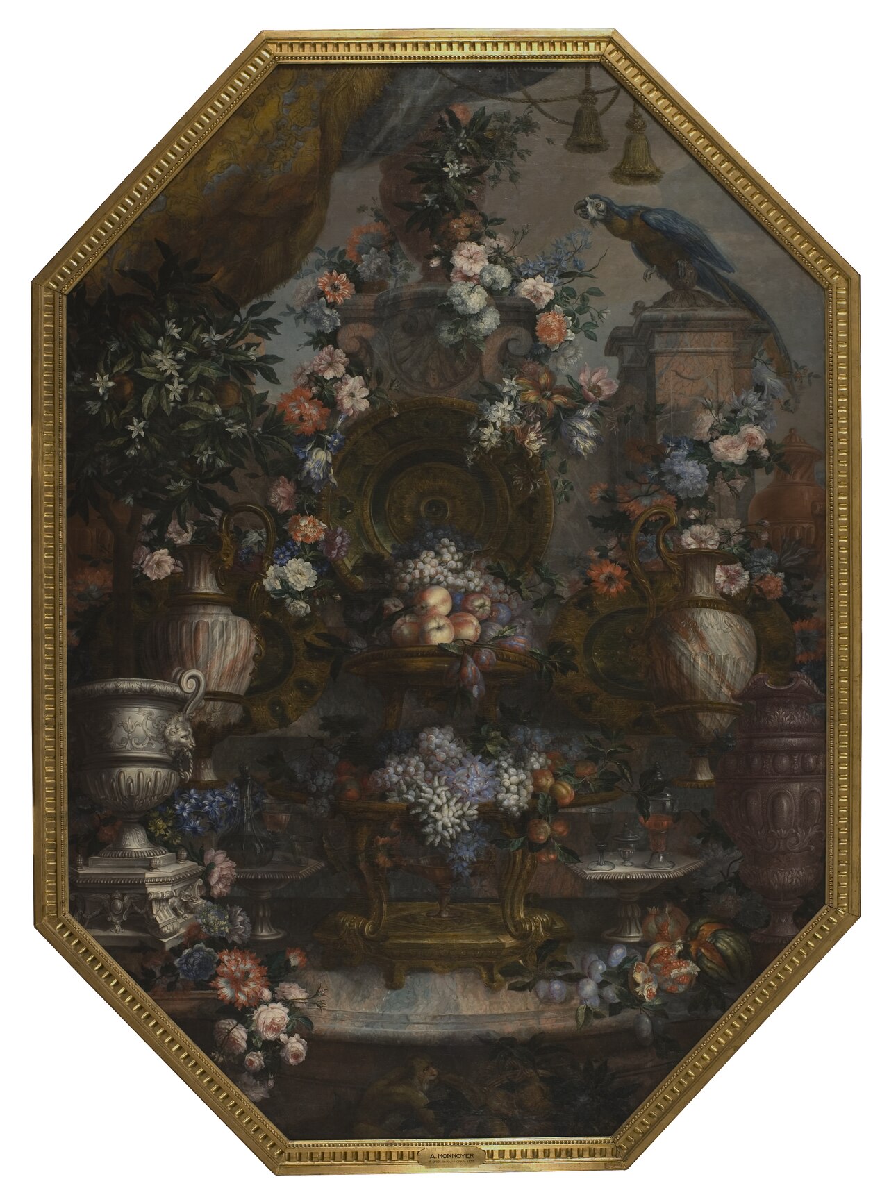 Large Flowerpiece with Precious Urns by Antoine Monnoyer