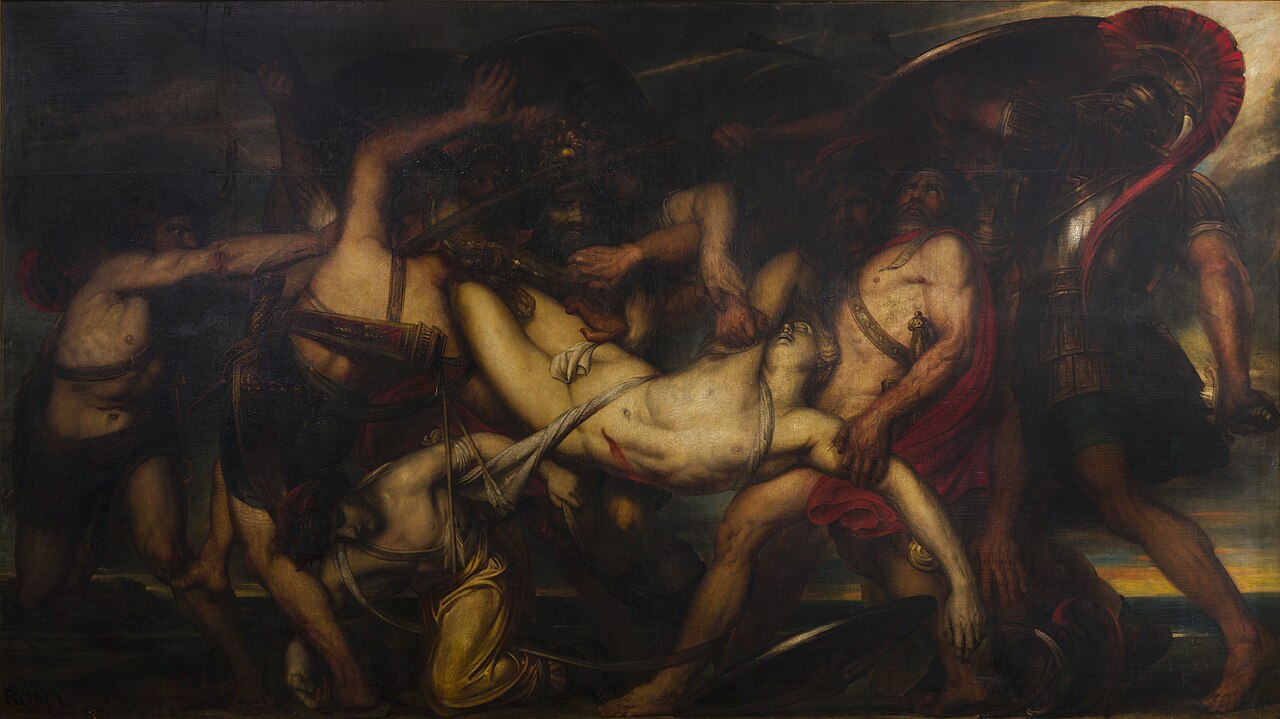 The Greeks and the Trojans Fighting over the Body of Patroclus by Antoine Wiertz