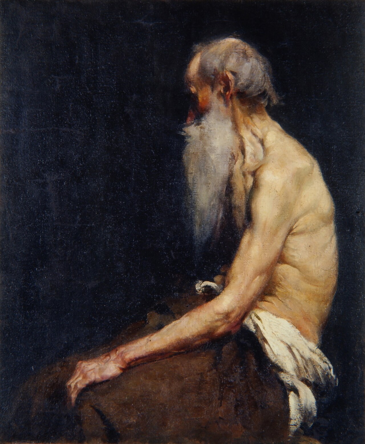 Bearded old man by Anton Ažbe