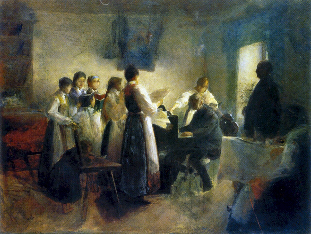 Village Choir by Anton Ažbe