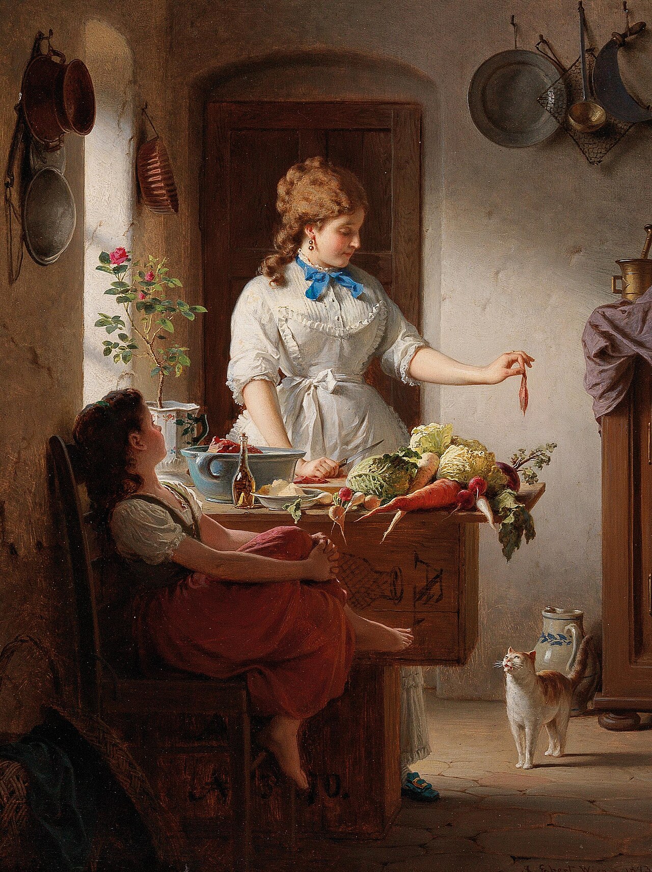 A Kitchen Idyll by Anton Ebert