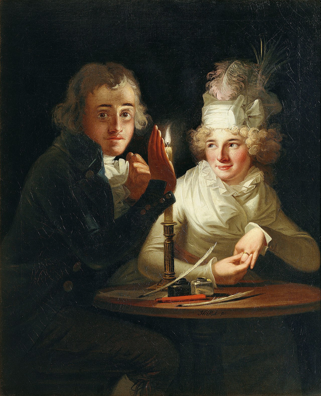 Engagement by candlelight by Anton Hickel