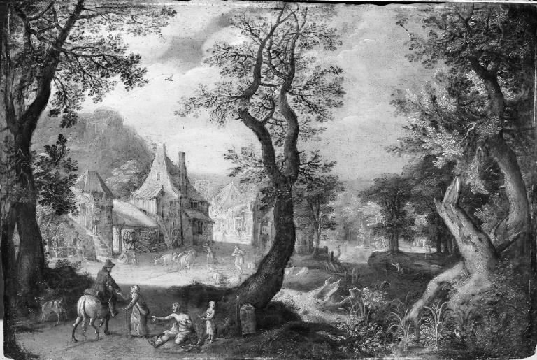 Village on the Fringe of a Wood by Anton Mirou