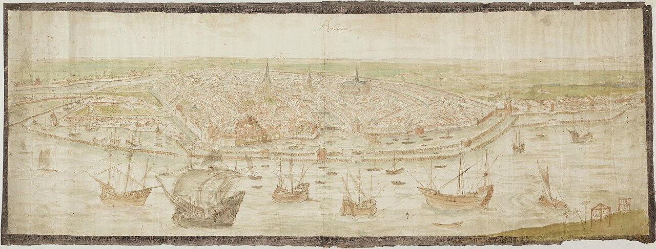 Bird's-eye view of Amsterdam by Anton van den Wyngaerde