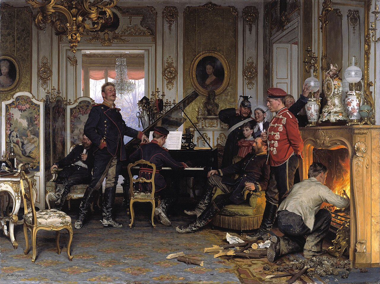 In the Troops' Quarters before Paris by Anton von Werner