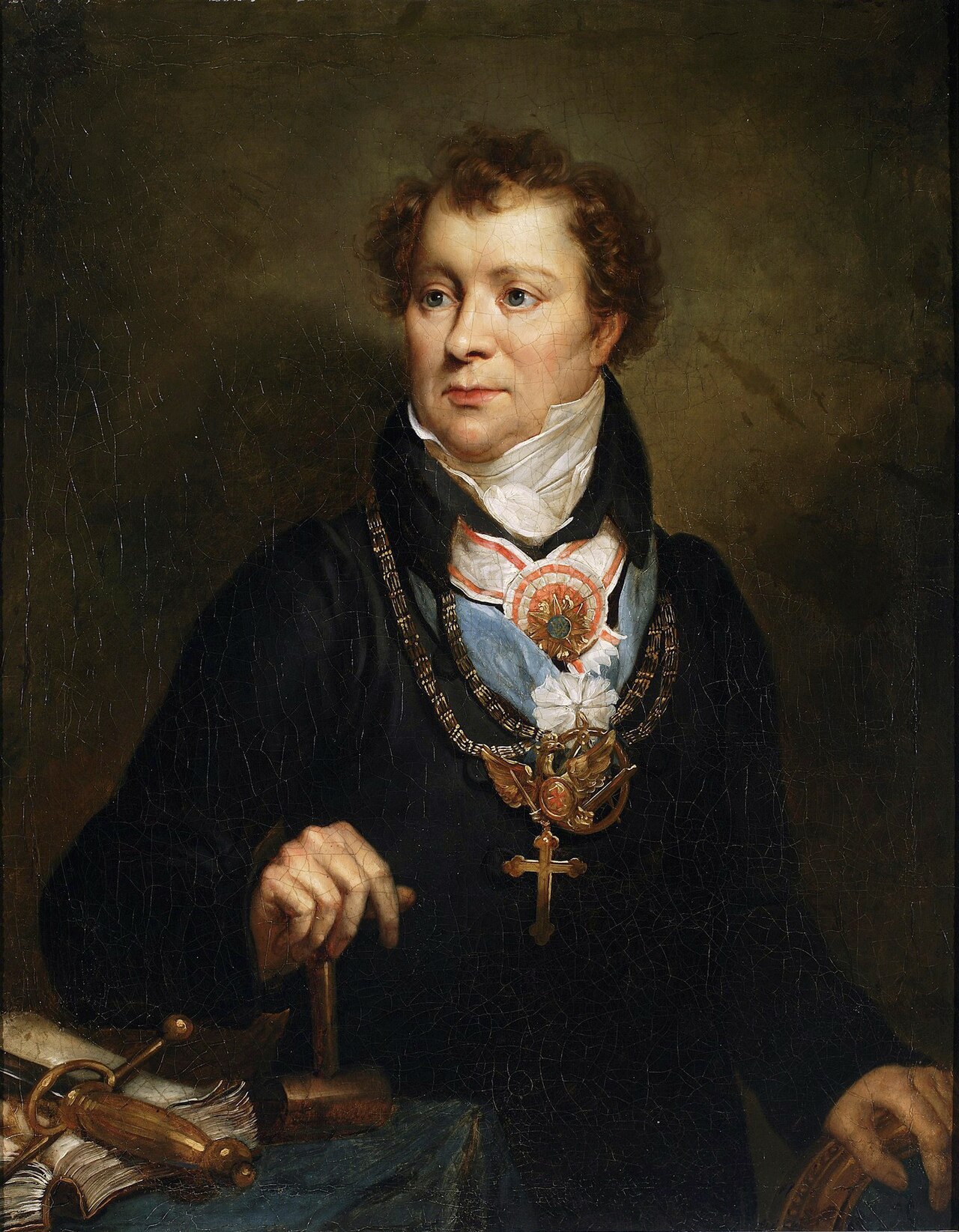 Portrait of Ludwik Osiński in freemason outfit. by Antoni Brodowski