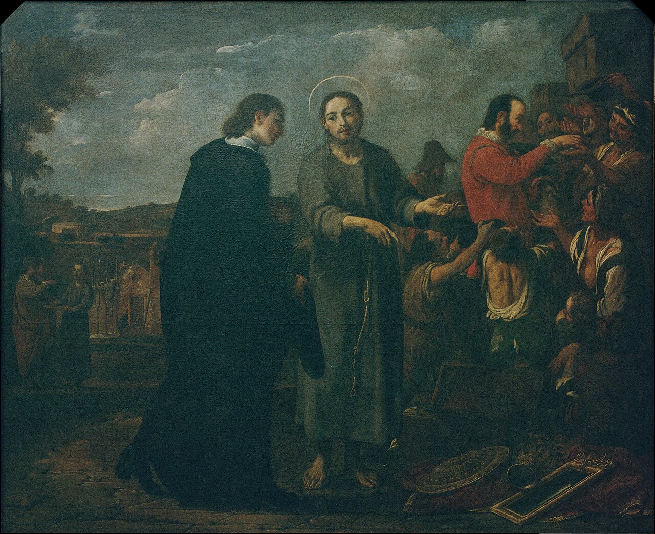 Bernat de Quintaval Distributes his Riches to the Poor by Antoni Viladomat i Manalt
