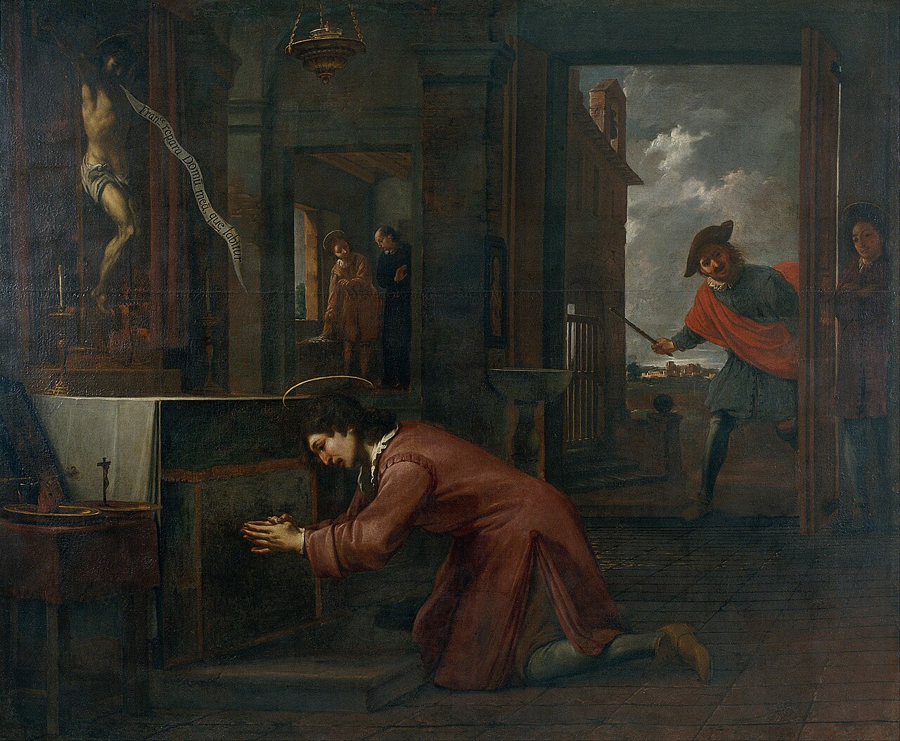 Saint Francis Receives the Order from the Crucifix at Saint Damian to Repair the House of God by Antoni Viladomat i Manalt
