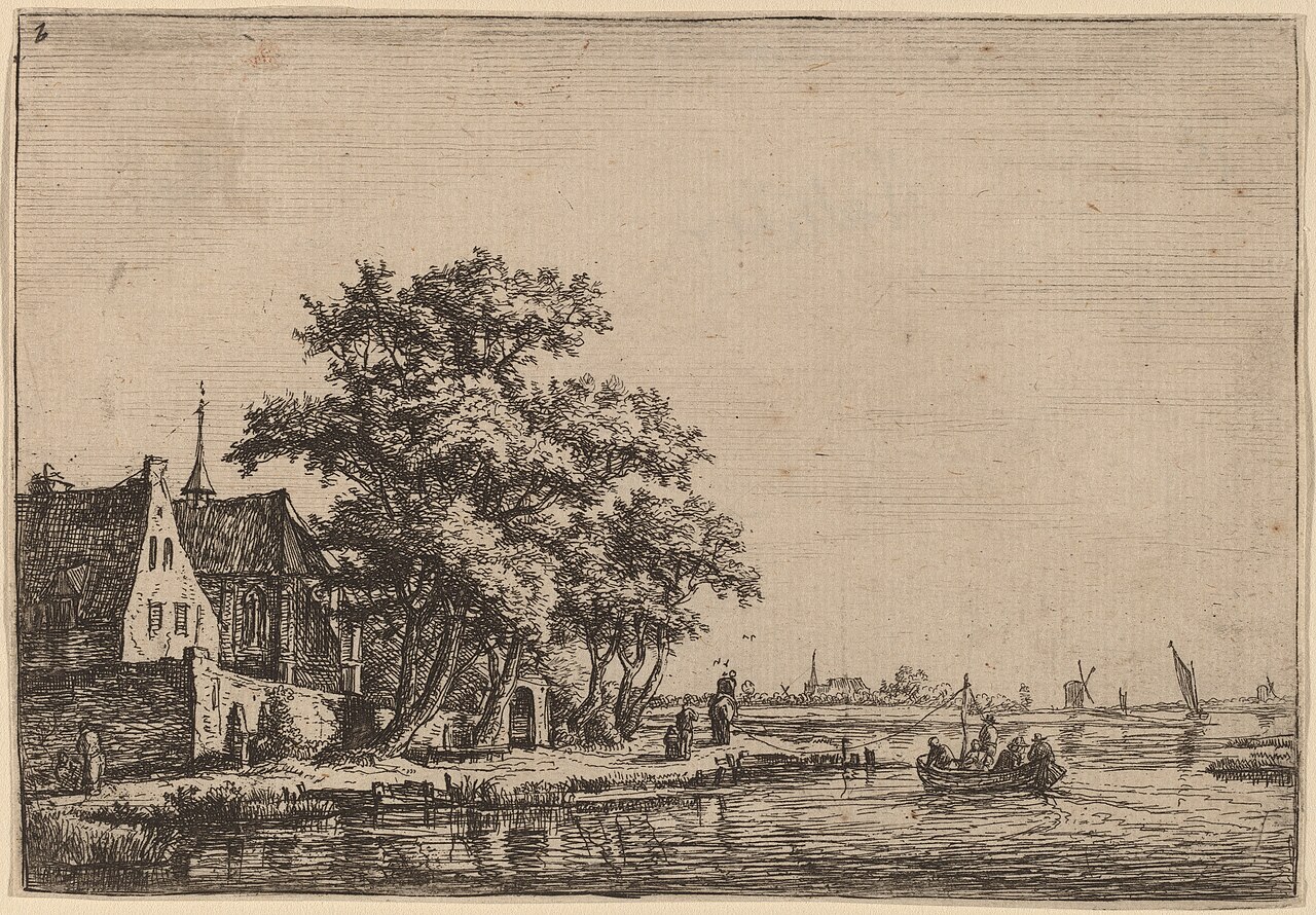 Churchyard at the Waterside by Antonie Waterloo
