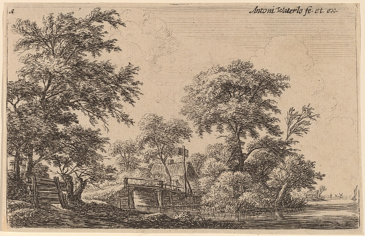 Planks Attached to Four Trees by Antonie Waterloo