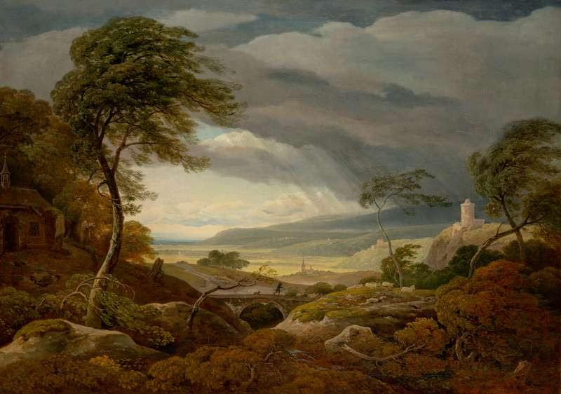 Landscape with Kokořín and Křivoklát in Storm (Landscape in a Storm) by Antonín Mánes