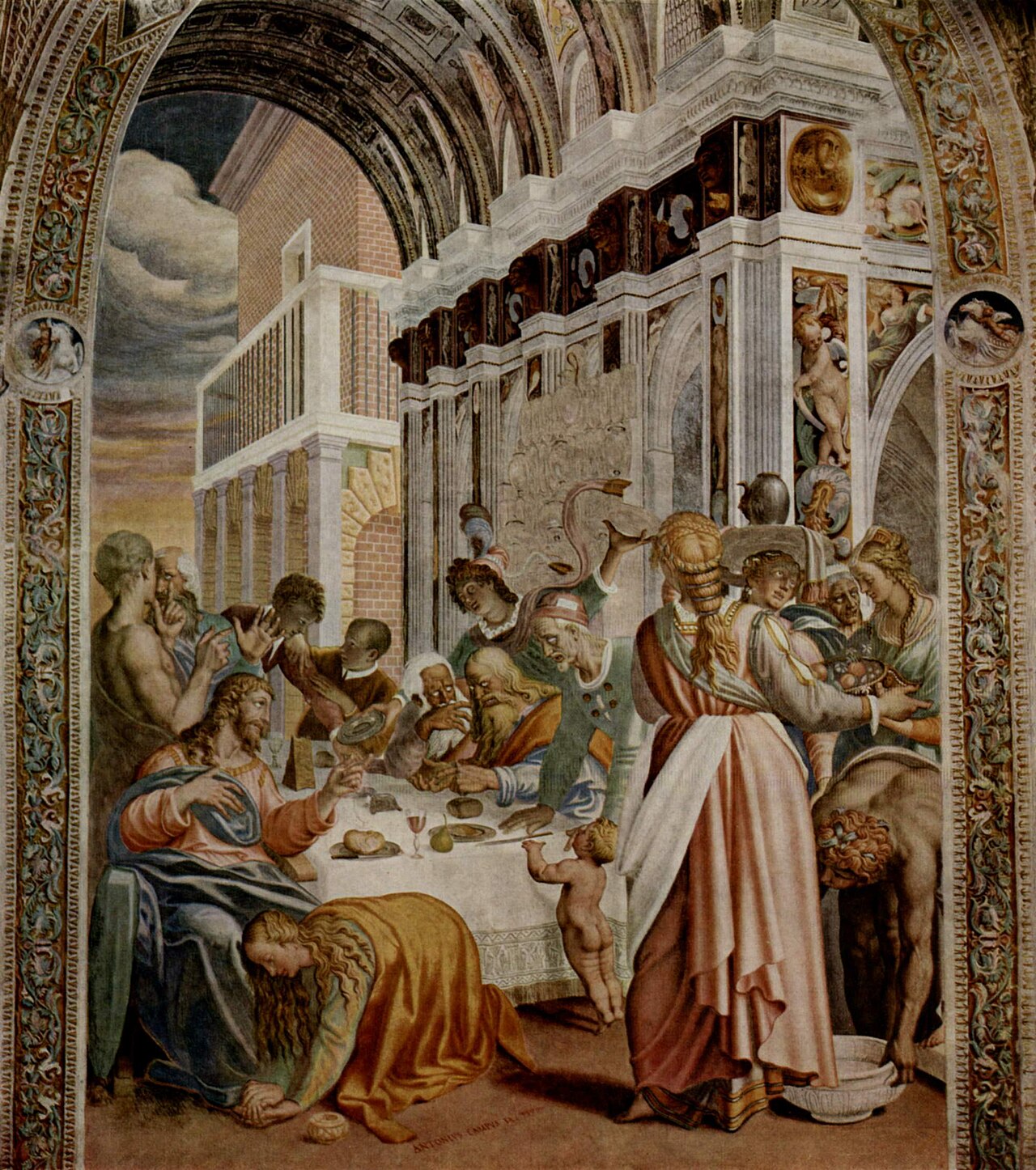 Anointing the Feet of Jesus in the House of Simon, the Pharisee by Antonio Campi