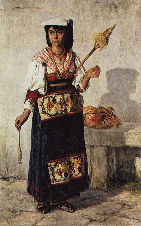 The little Neapolitan Spinner by António Carvalho de Silva Porto