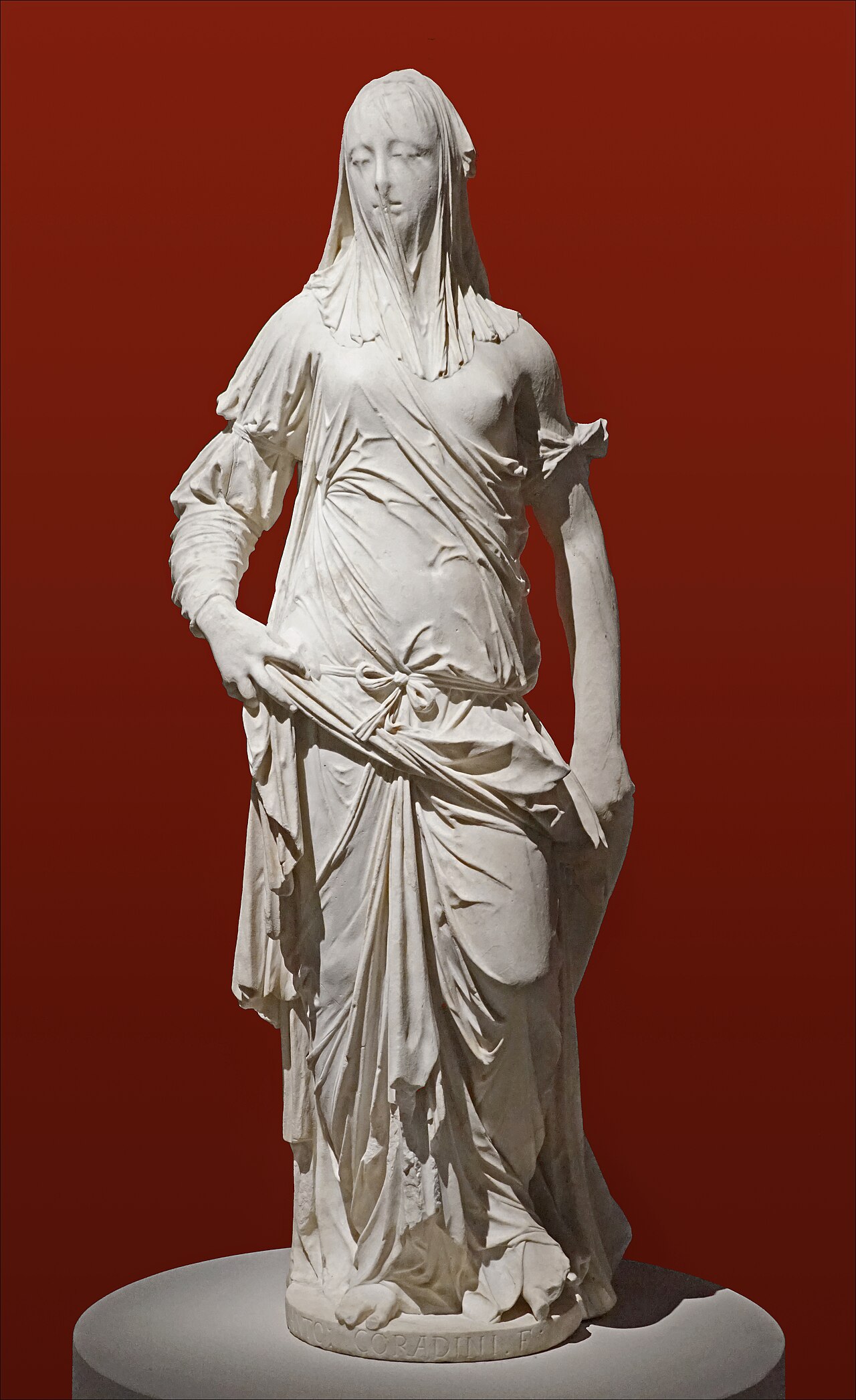 Antonio corradini, donna velata by Antonio Corradini