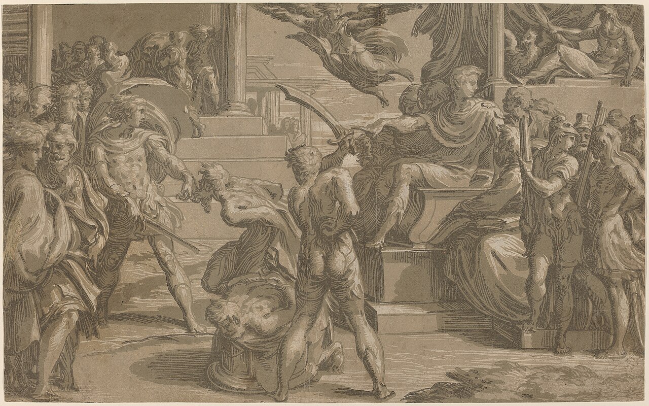 The Martyrdom of Saints Peter and Paul [recto] by Antonio da Trento