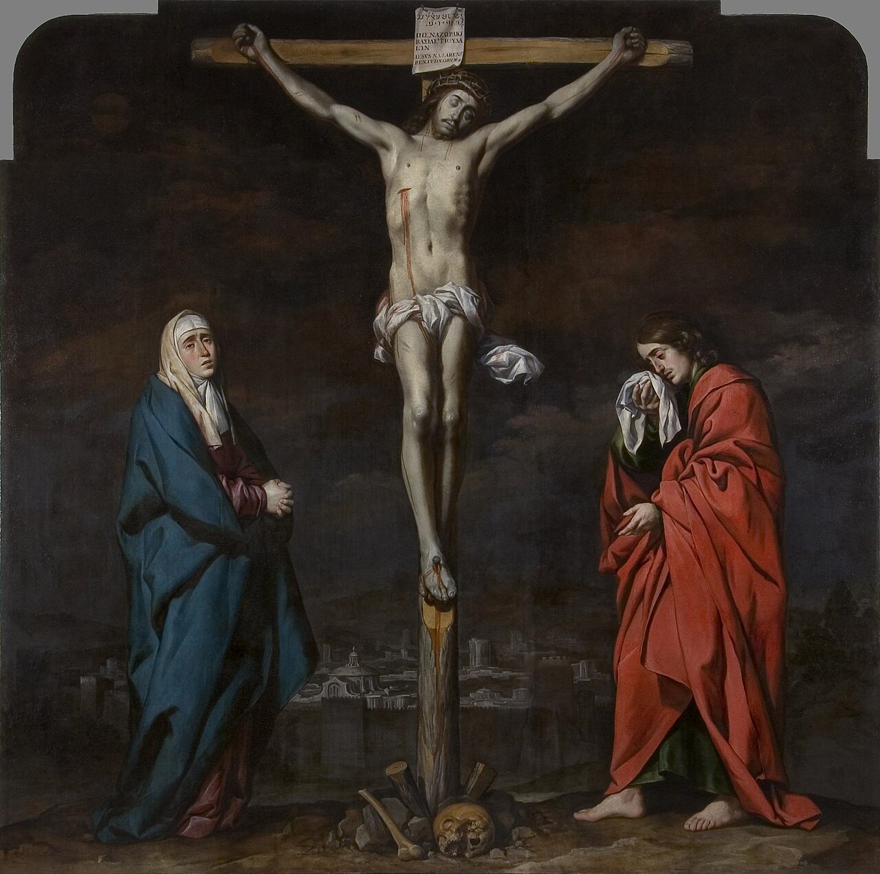 Crucifixion of Christ with Mary and John by Antonio del Castillo y Saavedra