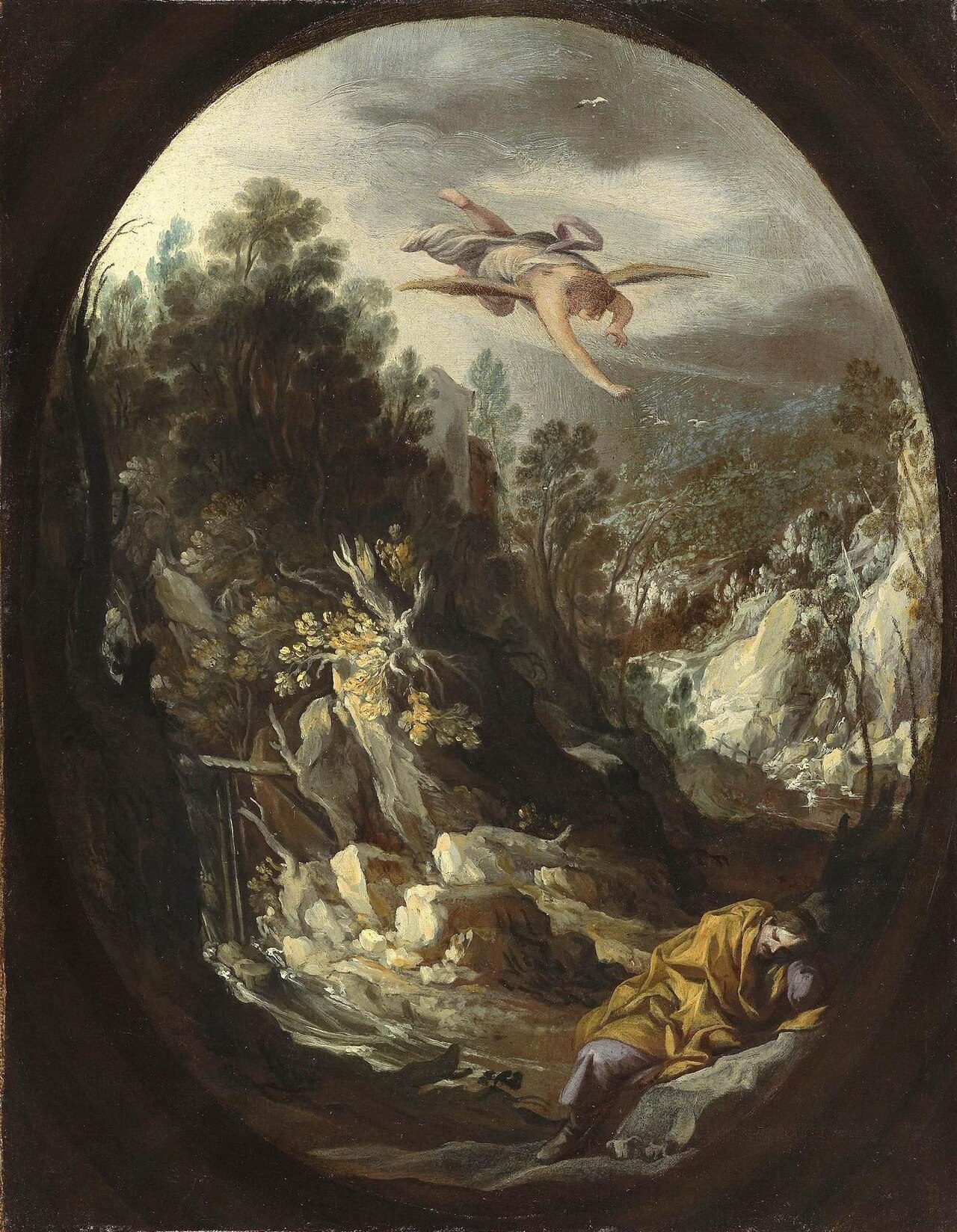 The dream of Saint Joseph to flee to Egypt by Antonio del Castillo y Saavedra