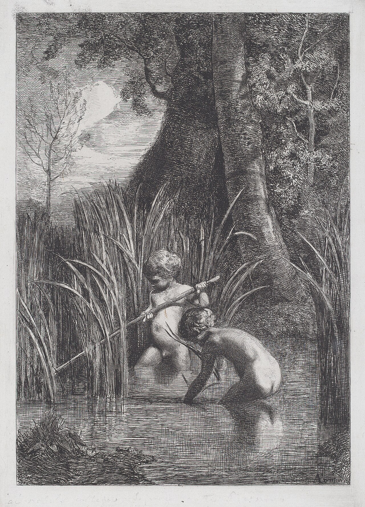 Fishing [La pesca] by Antonio Fontanesi