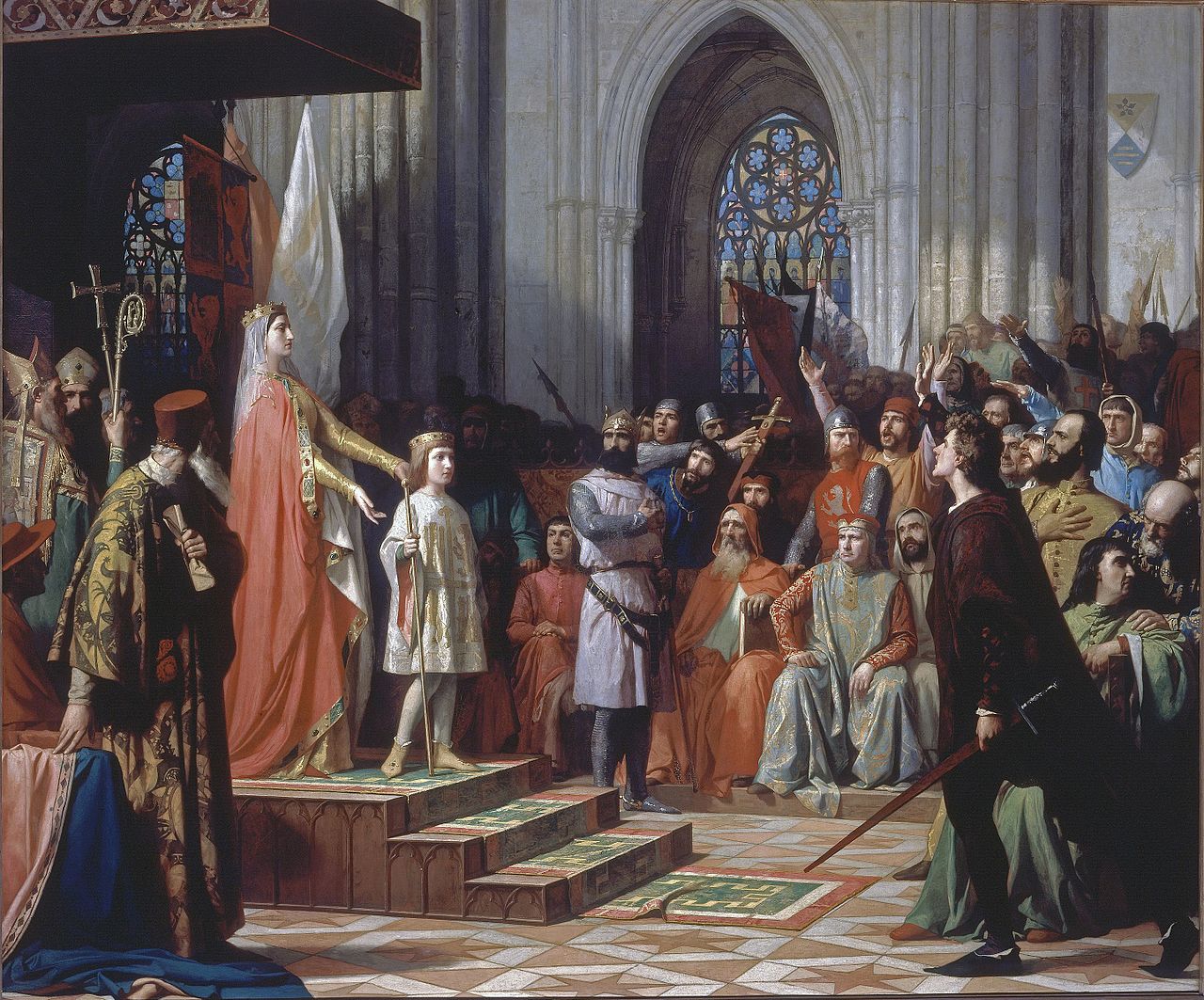 María de Molina presenta a su hijo Fernando IV en las Cortes de Valladolid de 1295 by Antonio Gisbert