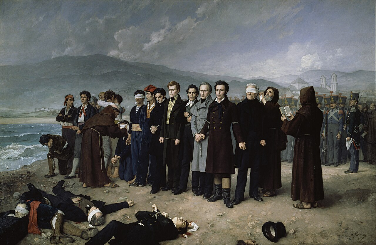 The Execution of Torrijos and his companions in the Malaga's beach by Antonio Gisbert