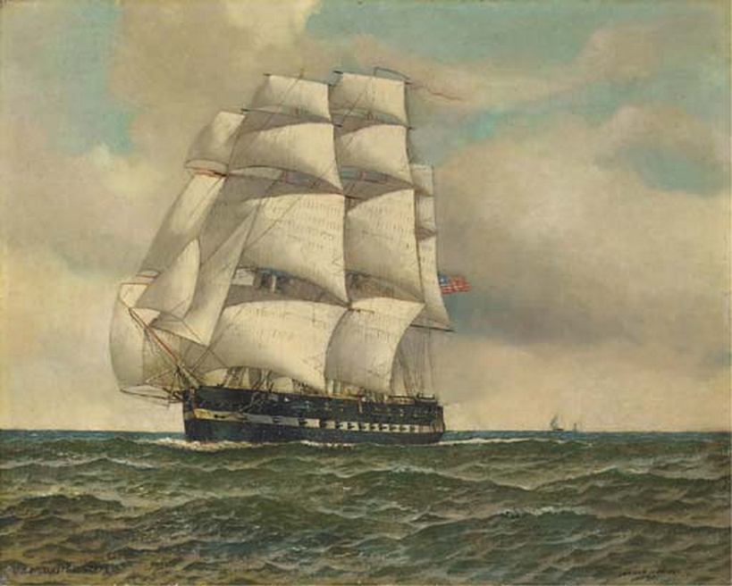 The U.S.S. United States. by Antonio Jacobsen