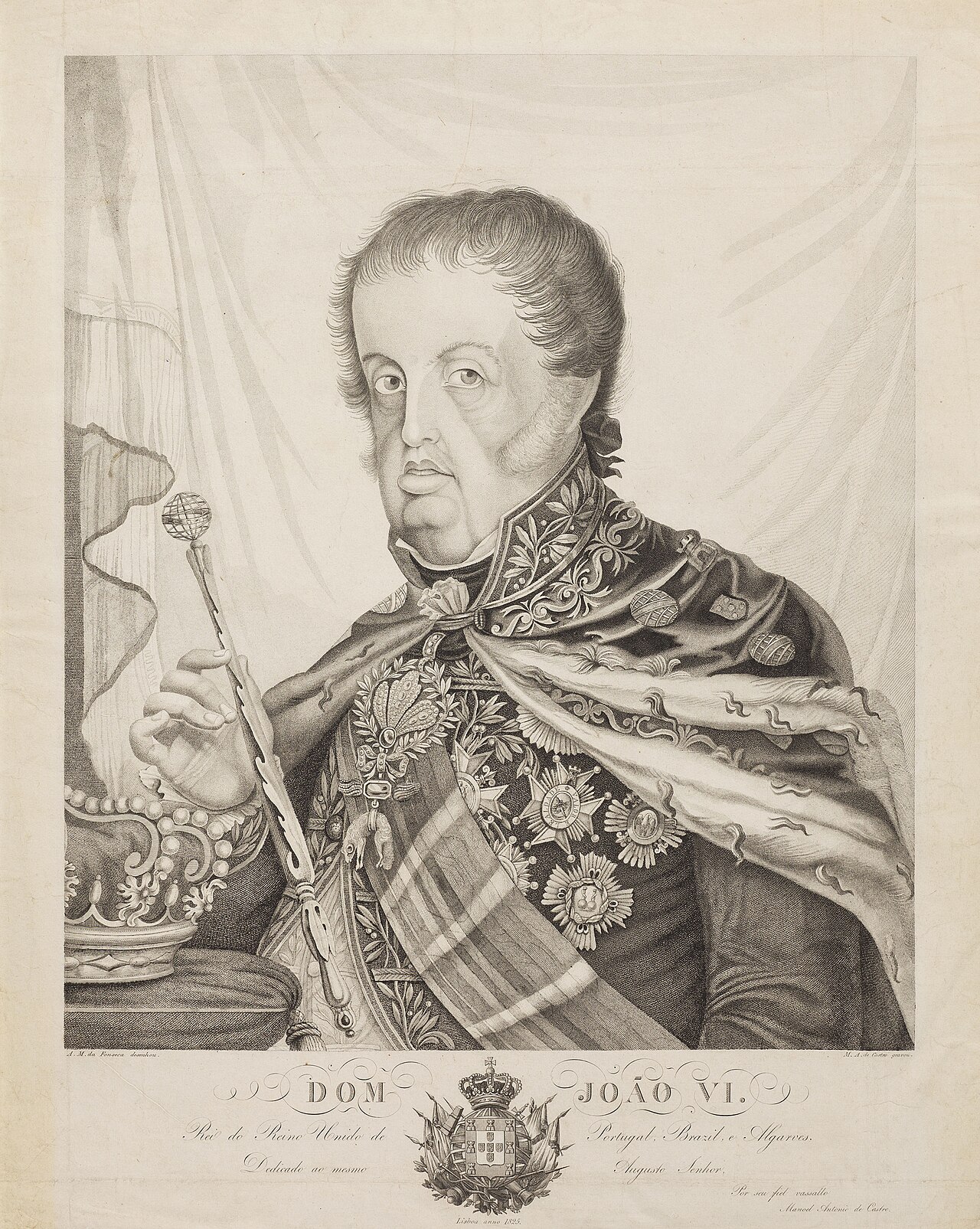 Dom João VI Rei do Reino Unido de Portugal, Brazil e Algarves, Dedicado ao mesmo Augusto Senhor by António Manuel da Fonseca