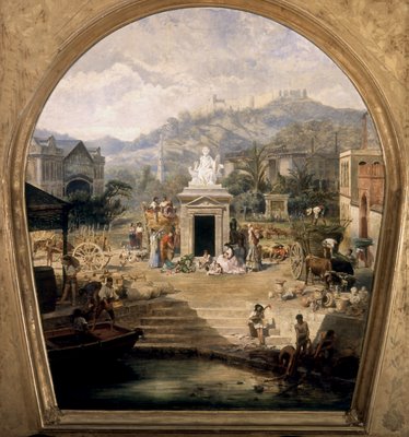 Allegory of History, Industry and Commerce of Malaga by Antonio Muñoz Degrain