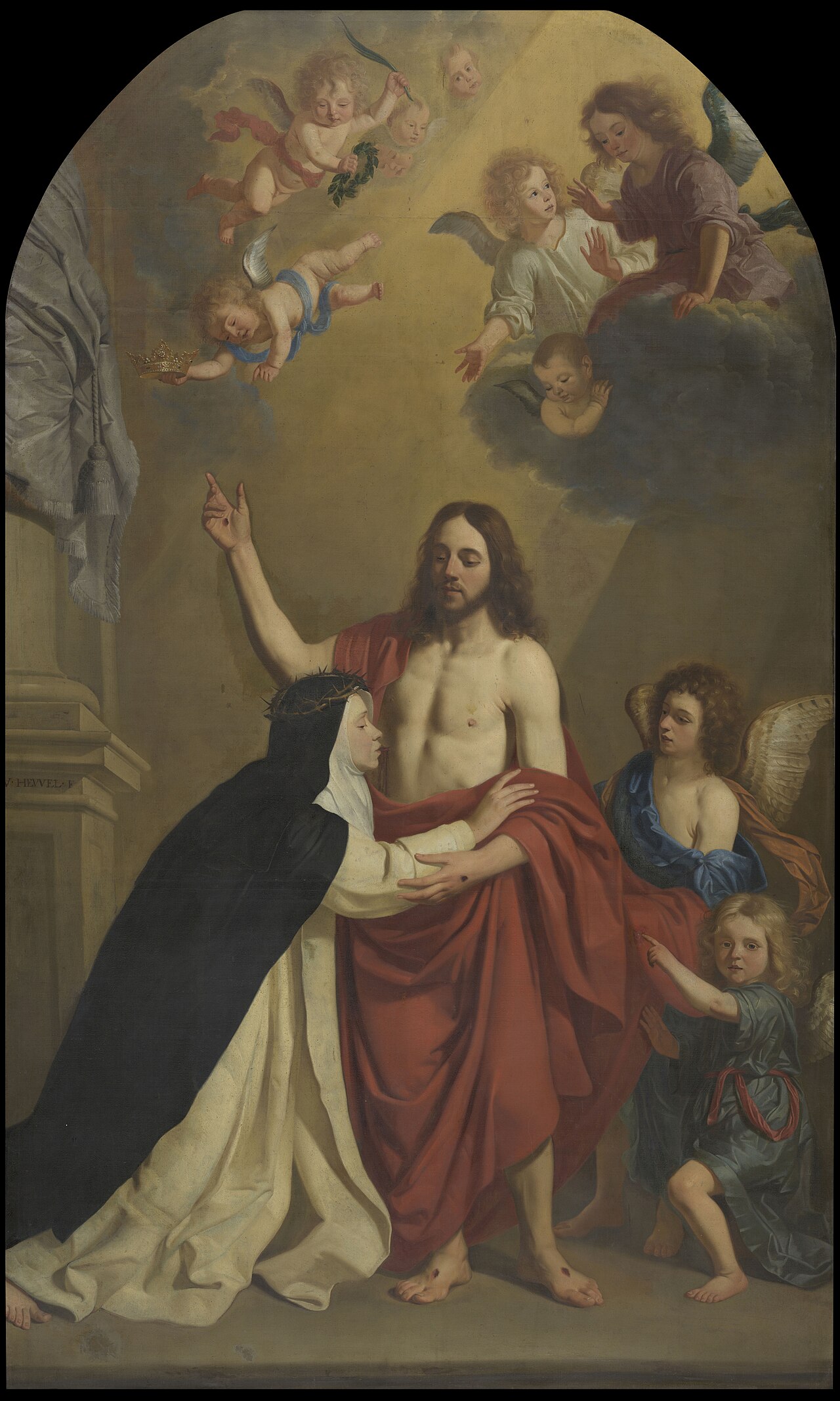 Saint Catherine of Siena Kissing the Wounds of Christ by Antoon van den Heuvel