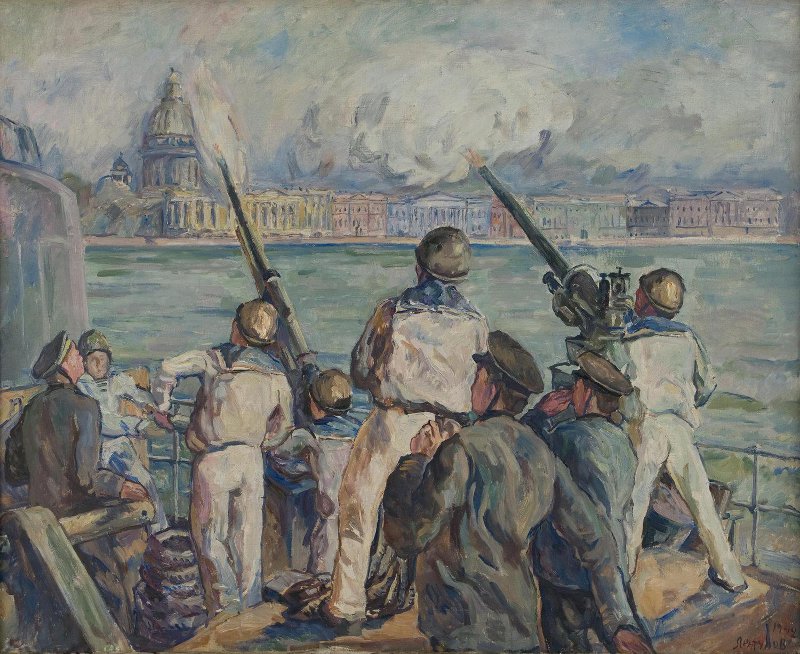 Defence of Leningrad by Aristarkh Lentulov