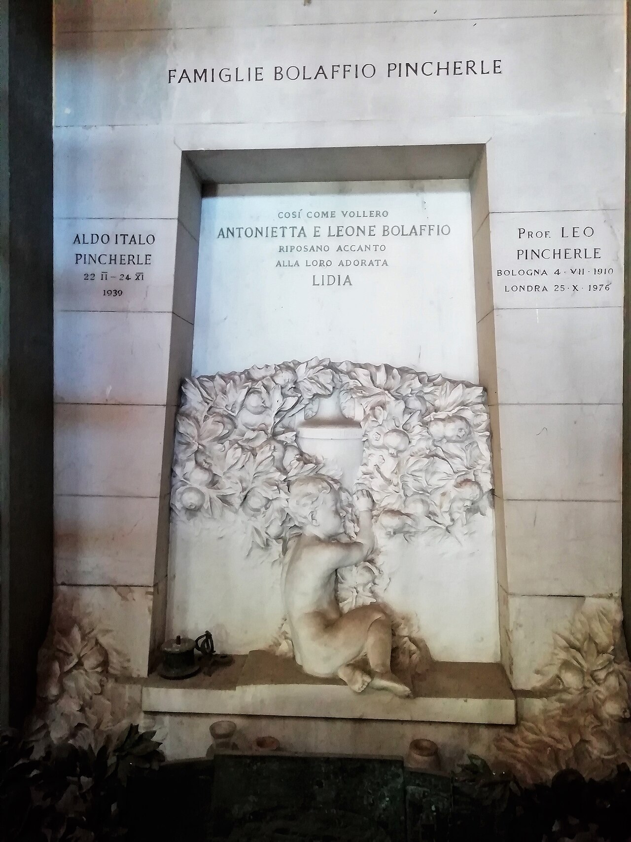 Grave of Bolaffio Pincherle by Arrigo Minerbi