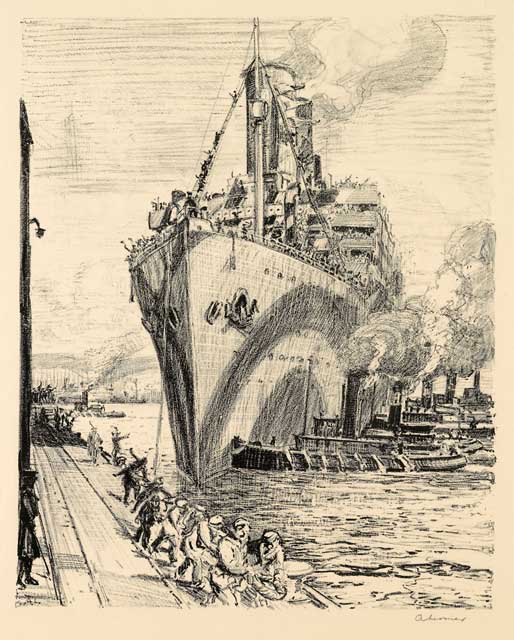 The Transport Aquitania by Arthur Lismer