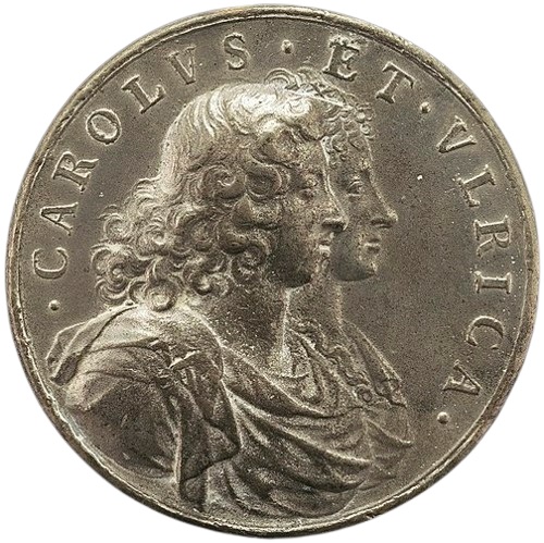 Charles XI, 1655-1697, King of Sweden 1660, and Ulrica Leonora of Denmark, d. 1693, Queen of Sweden 1680 [obverse] by Arvid Karlsteen