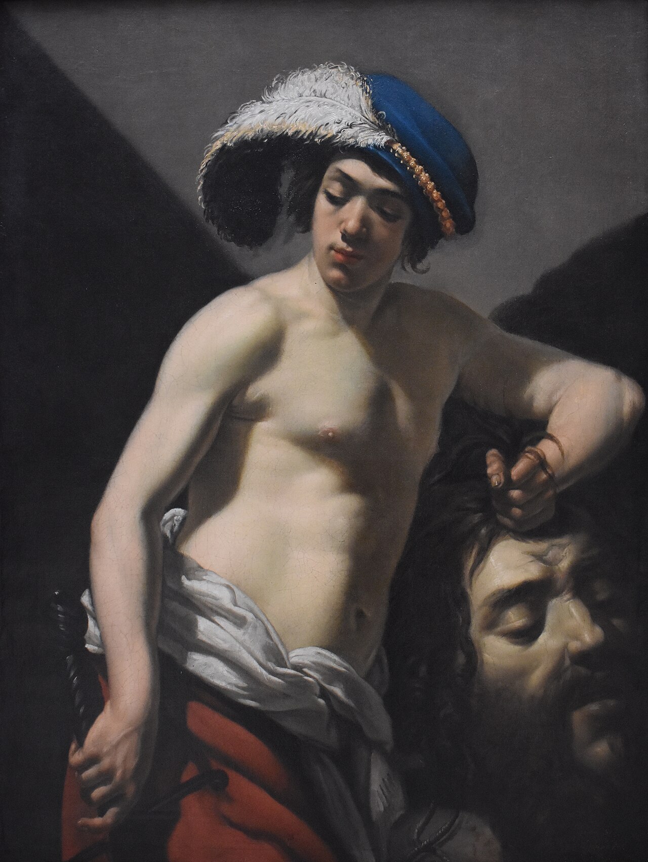 David with the head of Goliath by Aubin Vouet