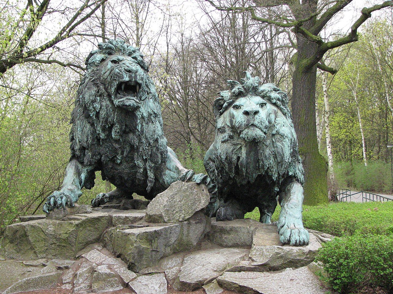 Two lion groups by August Gaul
