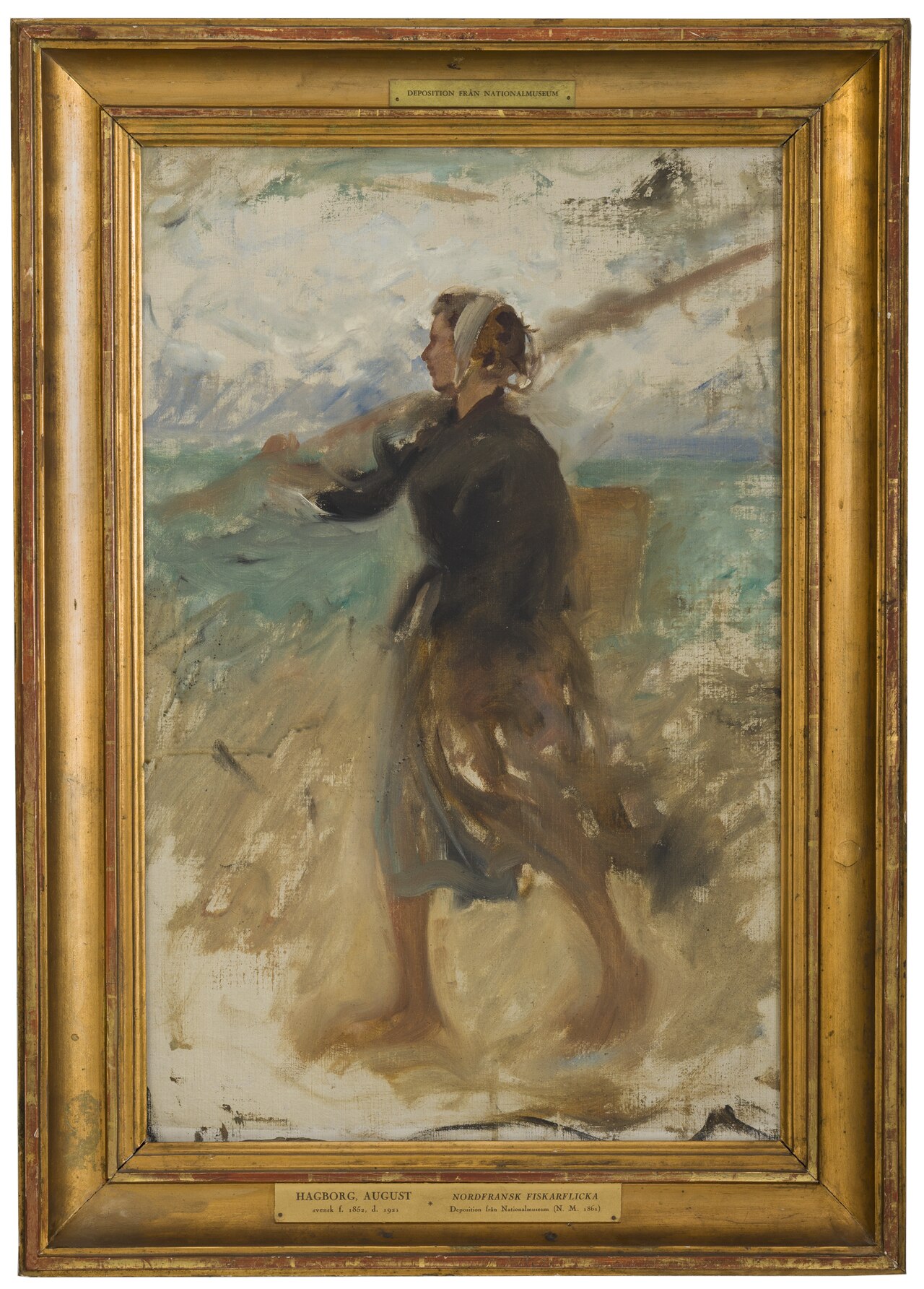 A Fishergirl from the North of France. Study by August Hagborg
